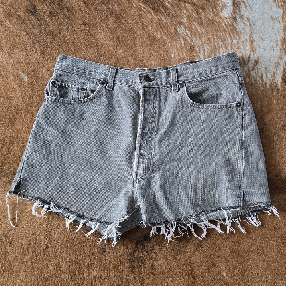 Levi's Gray Distressed Jean Shorts